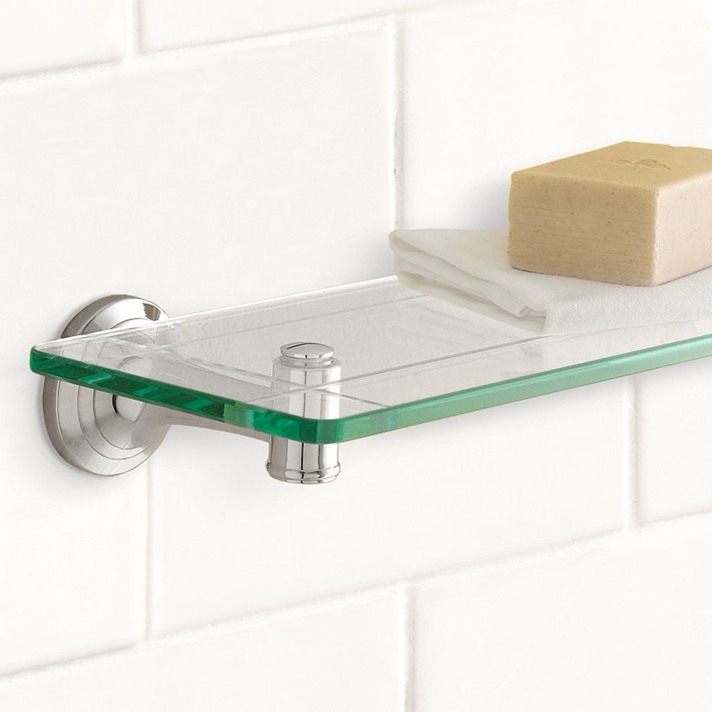 Pottery Barn Silver Glass Shelf - Picture 4 of 5